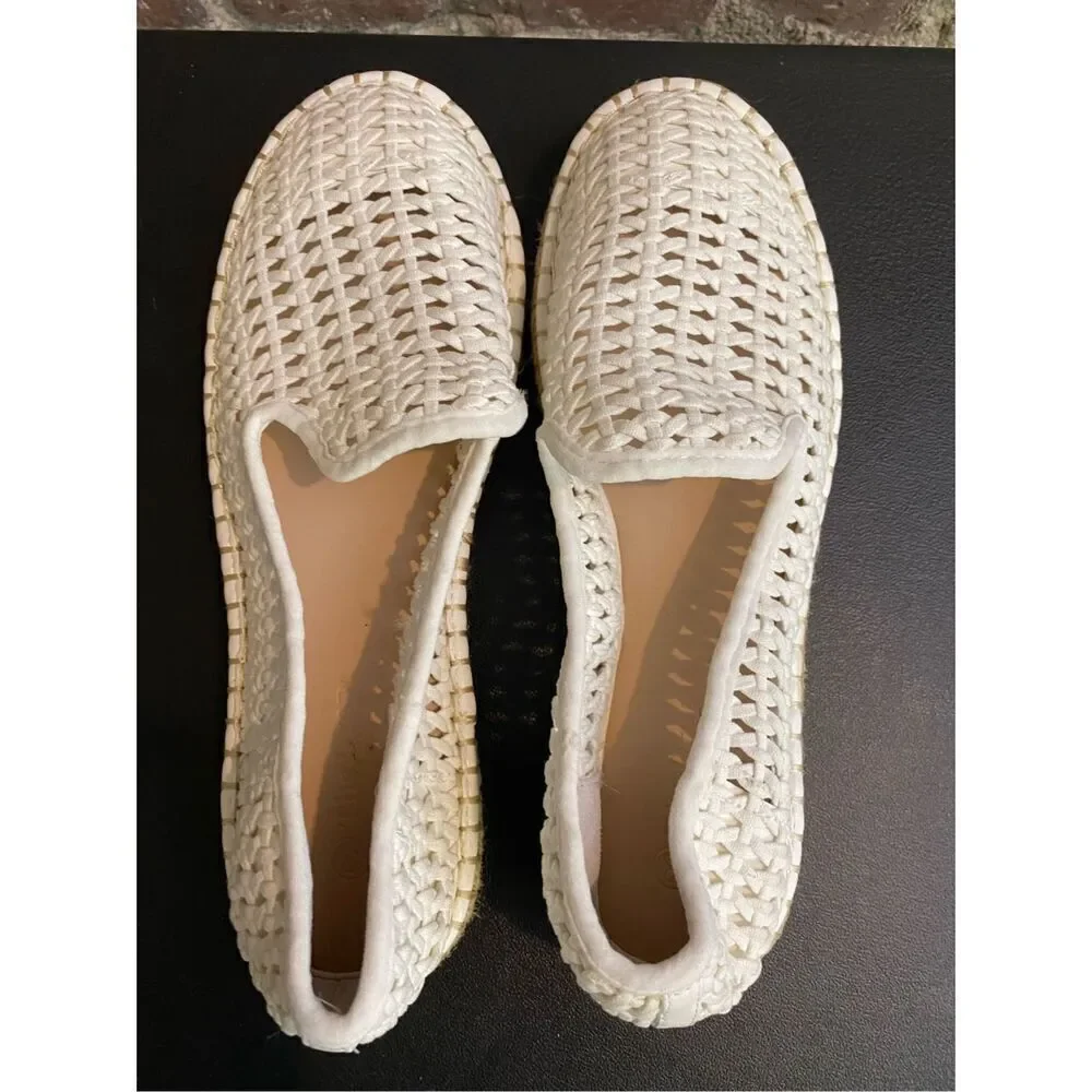 The Drop Lila Open Weave White Espadrille Loafer Sandal Women’s Size 7.5